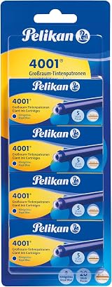 Pelikan 4001 Ink Cartridges 20 Count Blue Royal Ink Made in Germany view 1