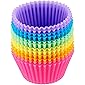 Amazon Basics Reusable Silicone Baking Cups, Muffin Liners - Pack of 12, Multicolor