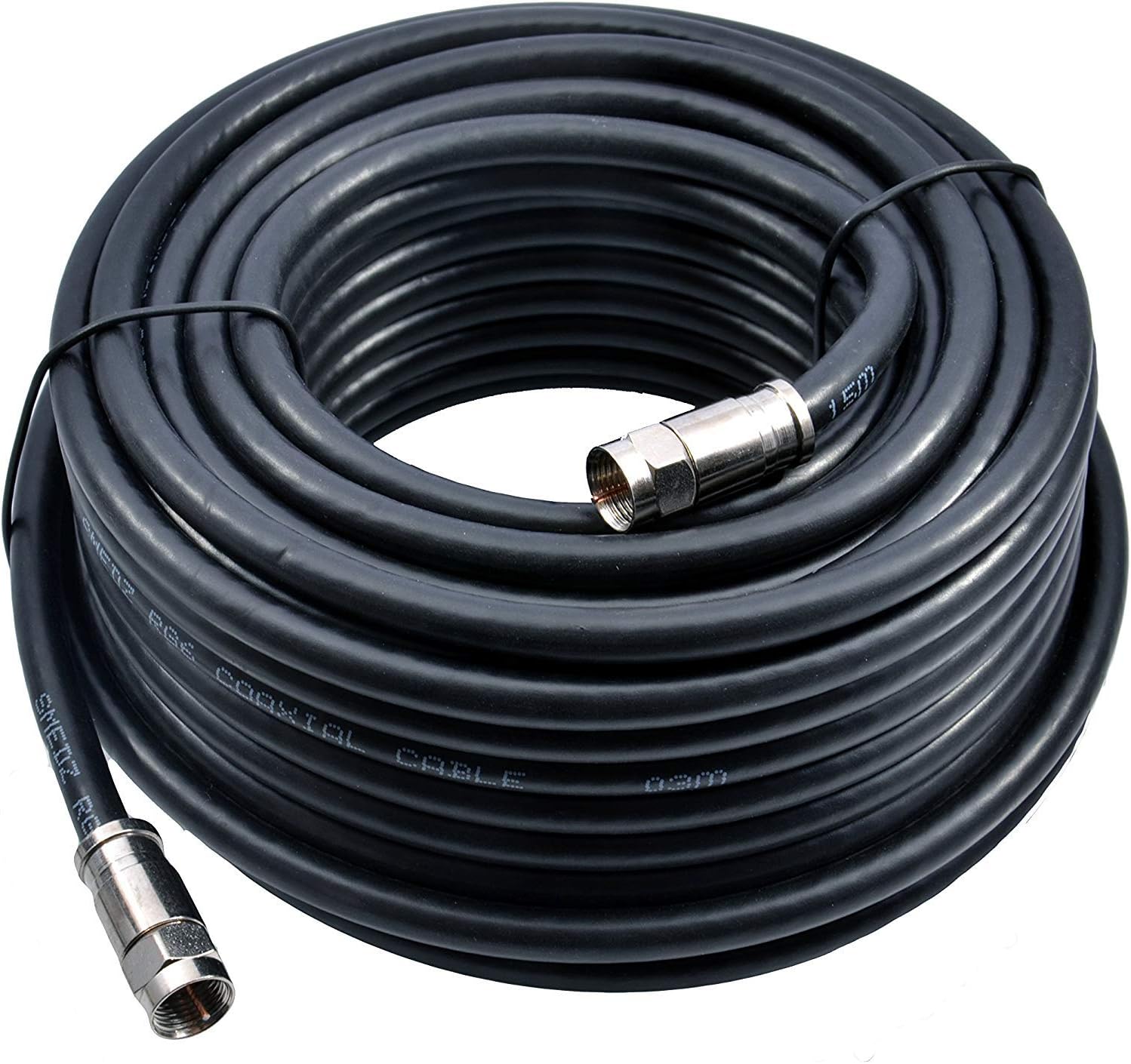 MAST DIGITALYCAB02H Smedz 5 m RG6 Satellite TV Coax Cable Extension Kit with Fitted Compression F Connectors for Sky HD, Freesat & Virgin - Black