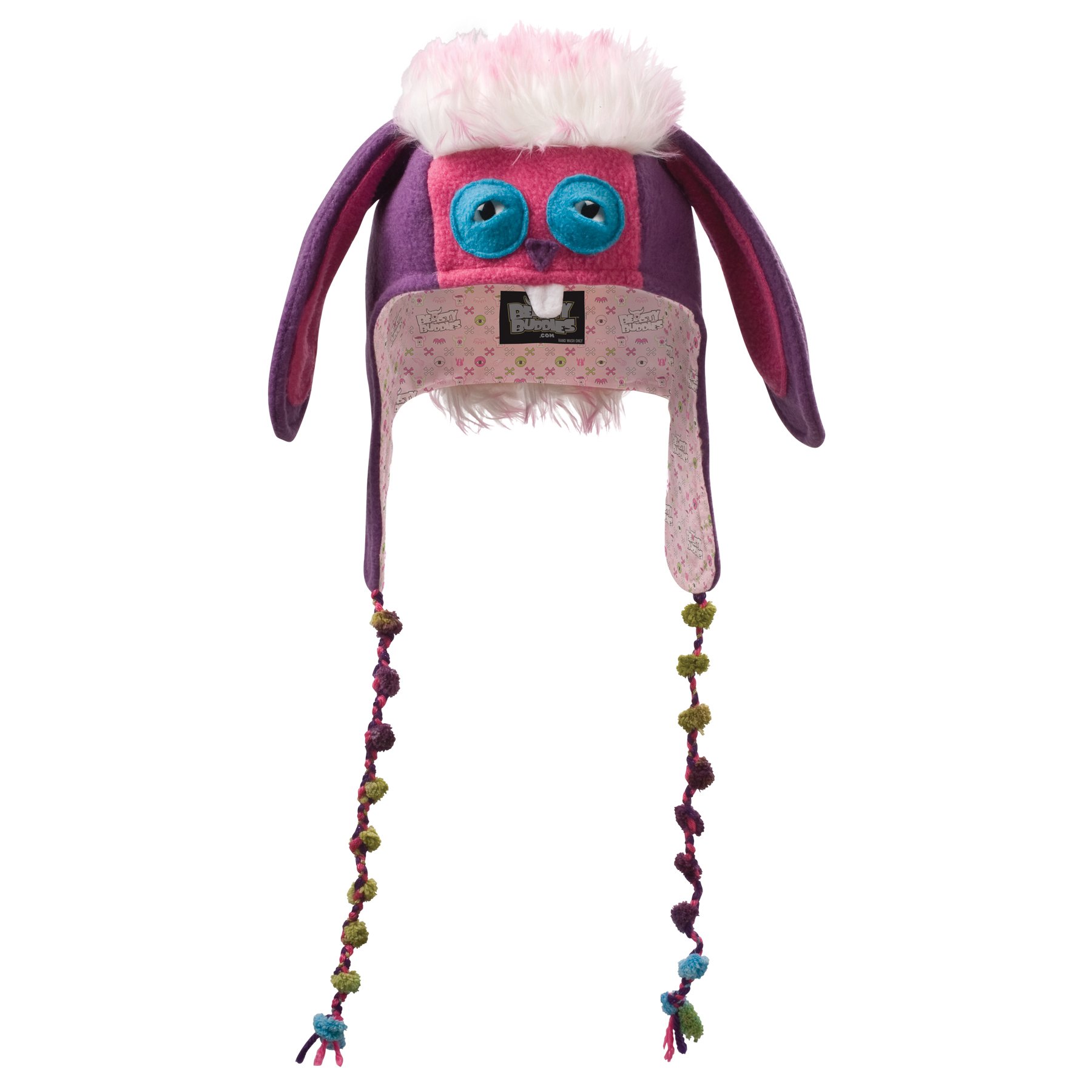 Beasty Buddies Bianca Bunny Fleece Monster Hat Medium Pink Multicoloured