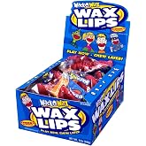 Wack-O-Wax Cherry Wax Lips, 24 Count Box | 12oz, Individually Wrapped, Fun Candy Treats, Peanut Free, Gluten-Free