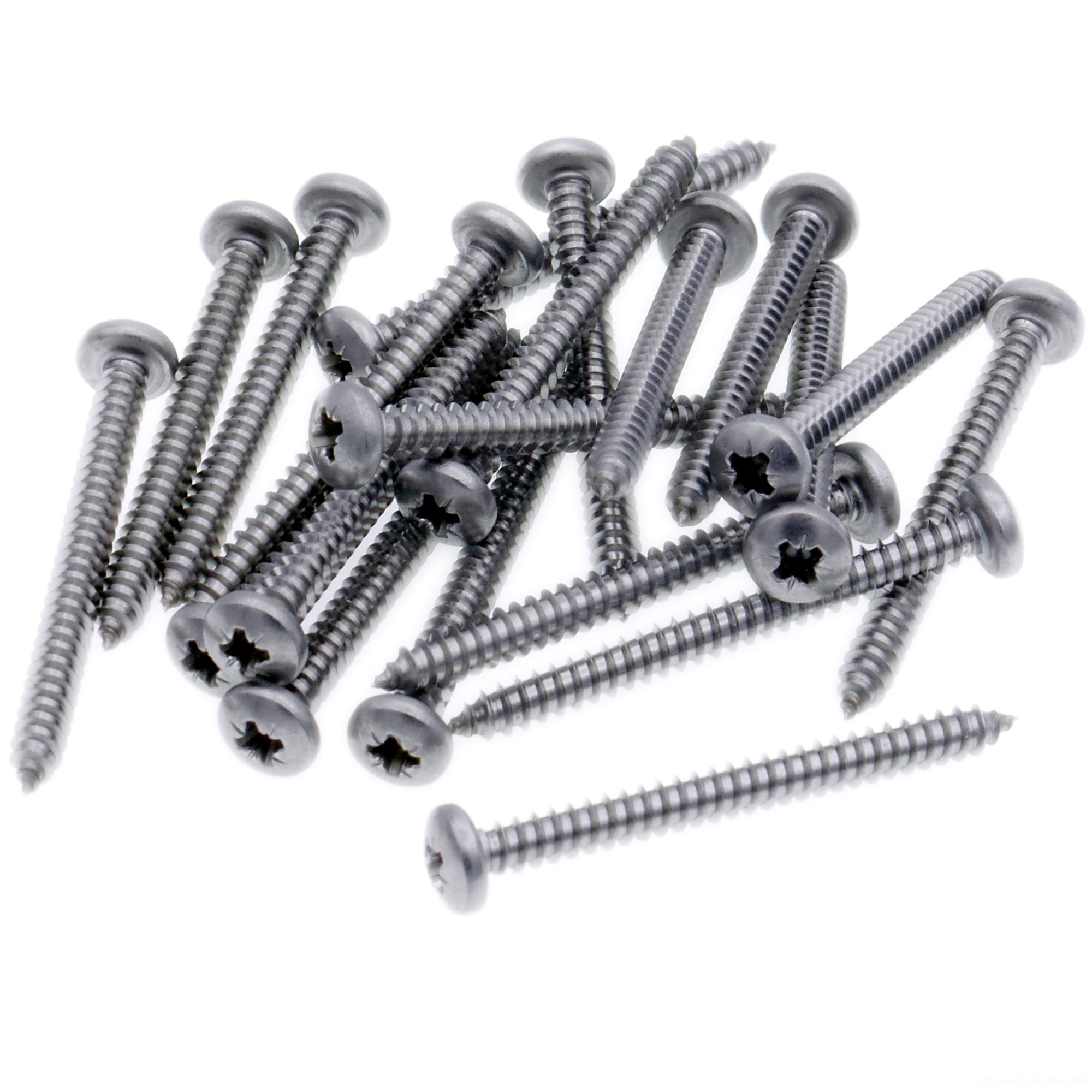 No.10 x 0.875 (4.8mm x 22mm) Pozi Pan Self-Tapping Screw - Stainless Steel (A2) (Pack of 20)