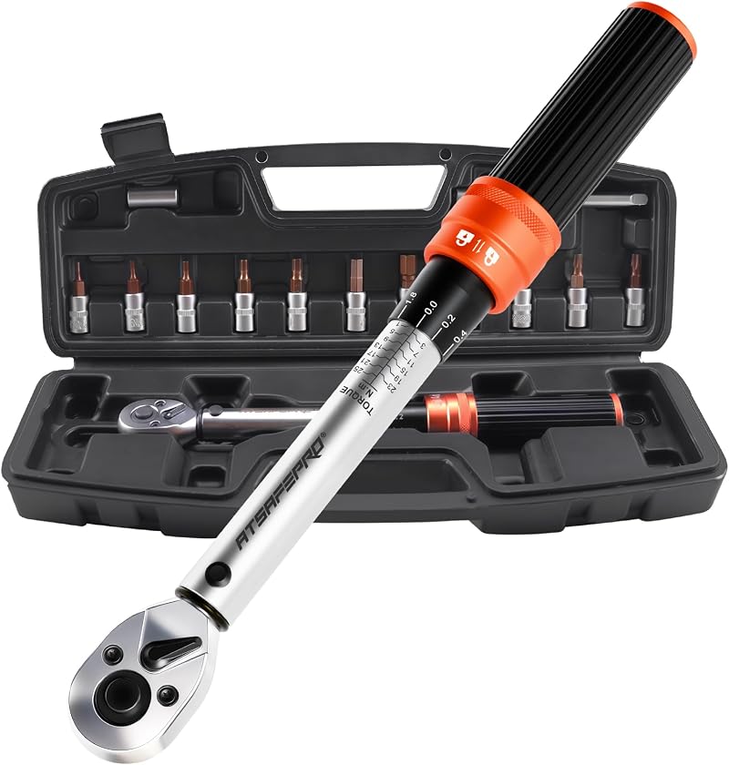 ATsafepro 14-Piece Torque Wrench Set 1-25NM 1/4" 3/8" Adapter Case