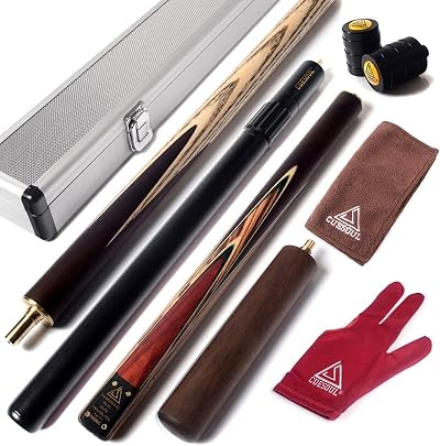 CUESOUL 57inch 3/4 Jointed Pool Cue 18oz Ash Walnut Extension Case