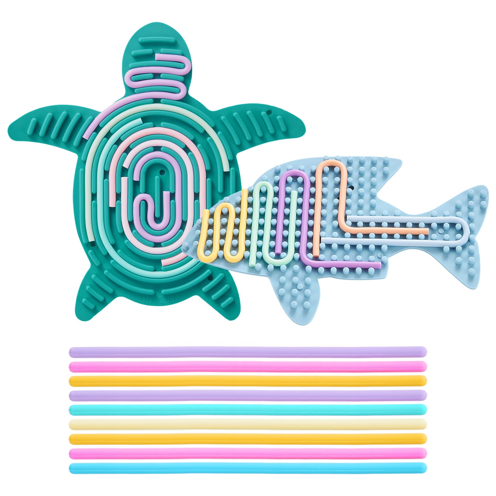 Photo 1 of 2 Pack Sensory Activity Board with 20 Random-Color Strings, Double-Sided Silicone Sensory Fidget Toy for Kids and Adults with Autism, ADHD, Silent, Stress Relief, Calming, Focus, Gift for Girls Boys