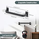 Mooche Black Towel Rail 25CM Wall Mounted SUS304 Stainless Steel view 2
