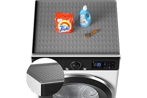 CARRY360 Washer and Dryer Covers for The Top 23.6" x 19.7" Silicone Washer and Dryer Top Protector Mat, Foldable and Reusable Top Protector Cover for Laundry Room (Gray)