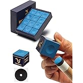 VIBRANTIA Pro Billiard Pool Cue Chalk 12 Cubes Low Dust for Snooker 8-Ball | Tournament Standard Billiard Chalk, Super Dense Low Dust Formula, 12 Cubes with Portable Storage Box, for Snooker Pool 8-Ball