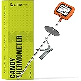 Digital Candy Thermometer with Pot Clip, 10" Long Stainless Steel Probe, Instant Read Kitchen Thermometer for Cooking, Baking