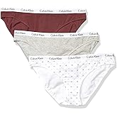 Calvin Klein Women's Carousel Logo Cotton Stretch Bikini Panties, 3 Pack