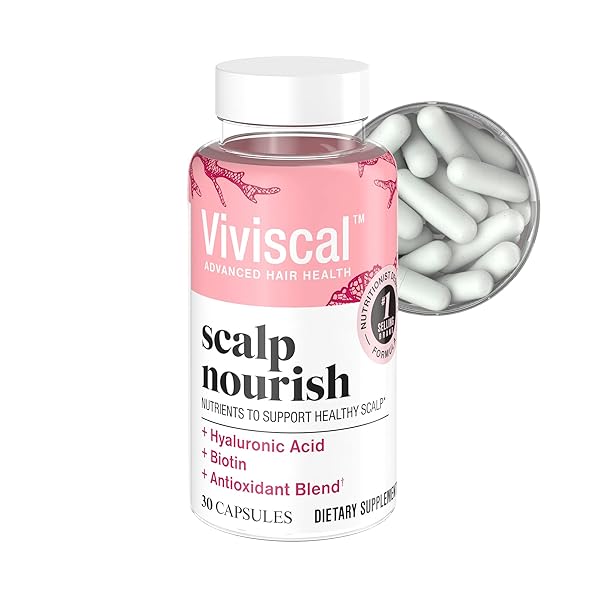 VIVISCAL SCALP NOURISH SUPPLEMENT, BLEND OF NUTRIENTS FOR SCALP HEALTH & HAIR FOLLICLES, FORTIFY HAIR’S NATURAL BEAUTY, FOUNDATION FOR HEALTHY HAIR GROWTH VITAMINS, 30CT – 1 MONTH