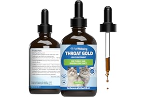 Pet Wellbeing Throat Gold for Cats - Supports Occasional Dog Cough & Throat Discomfort, Healthy Airway, Mucilage Herbs - Vet-