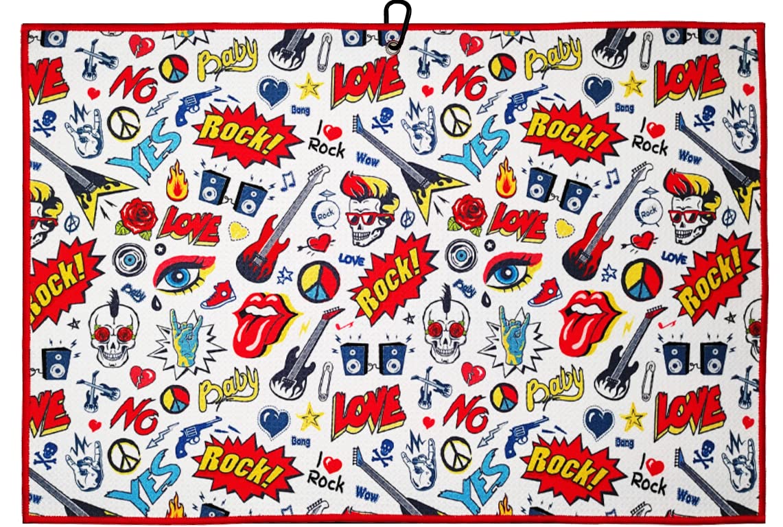 Golf Towel Microfibre Festival Design 60 cm x 40 cm | Golf Accessories Made in Spain