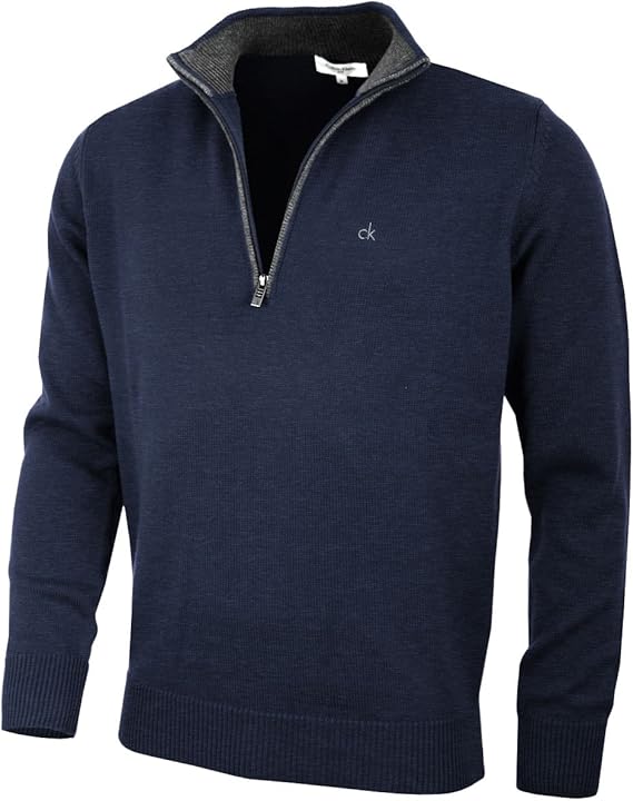 Grobstrickpullover für Herren, Baumwolle, halber