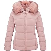 Bellivera Womens Lightweight Puffer Jacket, Winter Coats for Women Warm Quilted Bubble Padded Hood Coat with Faux Fur Collar