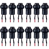 DMWD Paquete de 12 interruptores de botón con pestillo de 0.472 pulgadas AC 250V/1.5A 120V/3A ON-OFF SPST normal abierto 1NO 