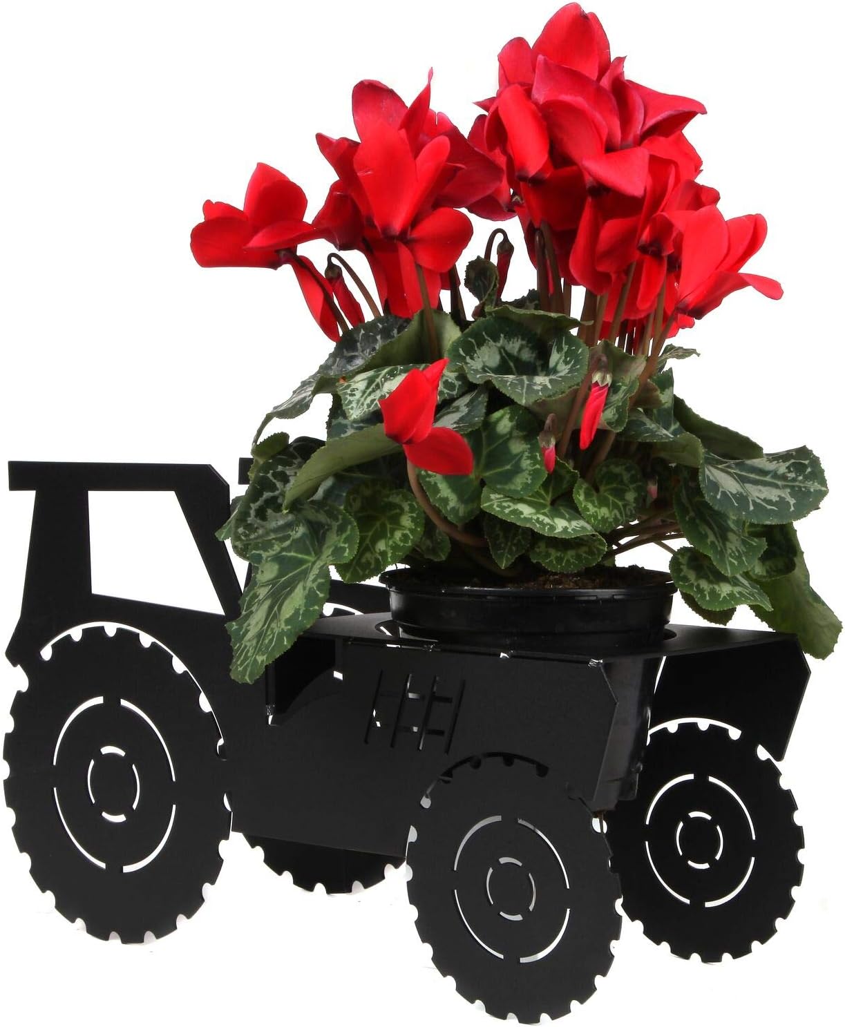 Lily's Home Tractor Metal Yard Art Flower Pot Planter Stand, Ideal for