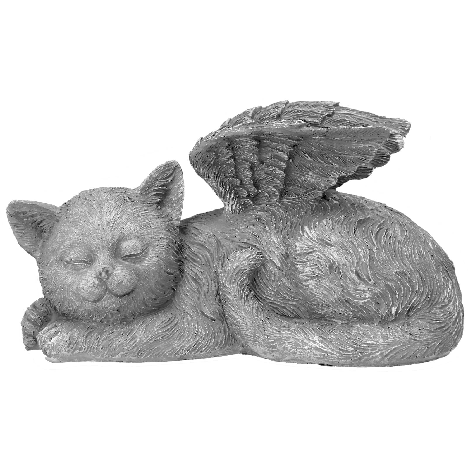 Offfay Pet Memorial Stone, Cat Memorial Gifts, Resin Pet Memorial Statue Grave Marker for Cemetery Memorial Bereavement Gifts Angel Wings Figurine to Honor Cherished Pets