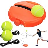 Sewroro Tennis Rebound Trainer Portable Tennis Solo Trainer with Elastic Cord 3 Balls Base for Water-Filled Stability Beginner Practice Tool for Solo Training and Training Equipment