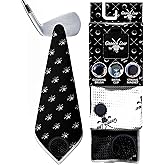 Groove Low Golf Towel with Magnet, Metal Clip and Brush - 40" L x 16.9" W, Extra Large Microfiber Magnetic Towel for Golf Bags, Brush to Keep Your Gear Clean, Black/White