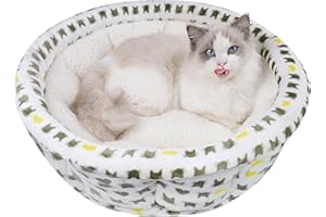 AIWIKIDE Super Soft Small Dog & Cat Bed, Anti-Anxiety Puppy Cuddler, Cozy Round Fluffy Plush Pet Bed, Machine Washable Faux Fur Donut Cuddler