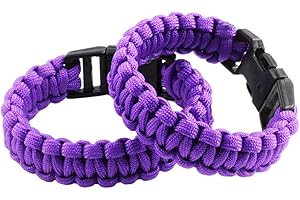 Nasogod Survival Paracord Bracelet Outdoor Wraps Emergency 350 Parachute Bracelet 9inch Pack of 2