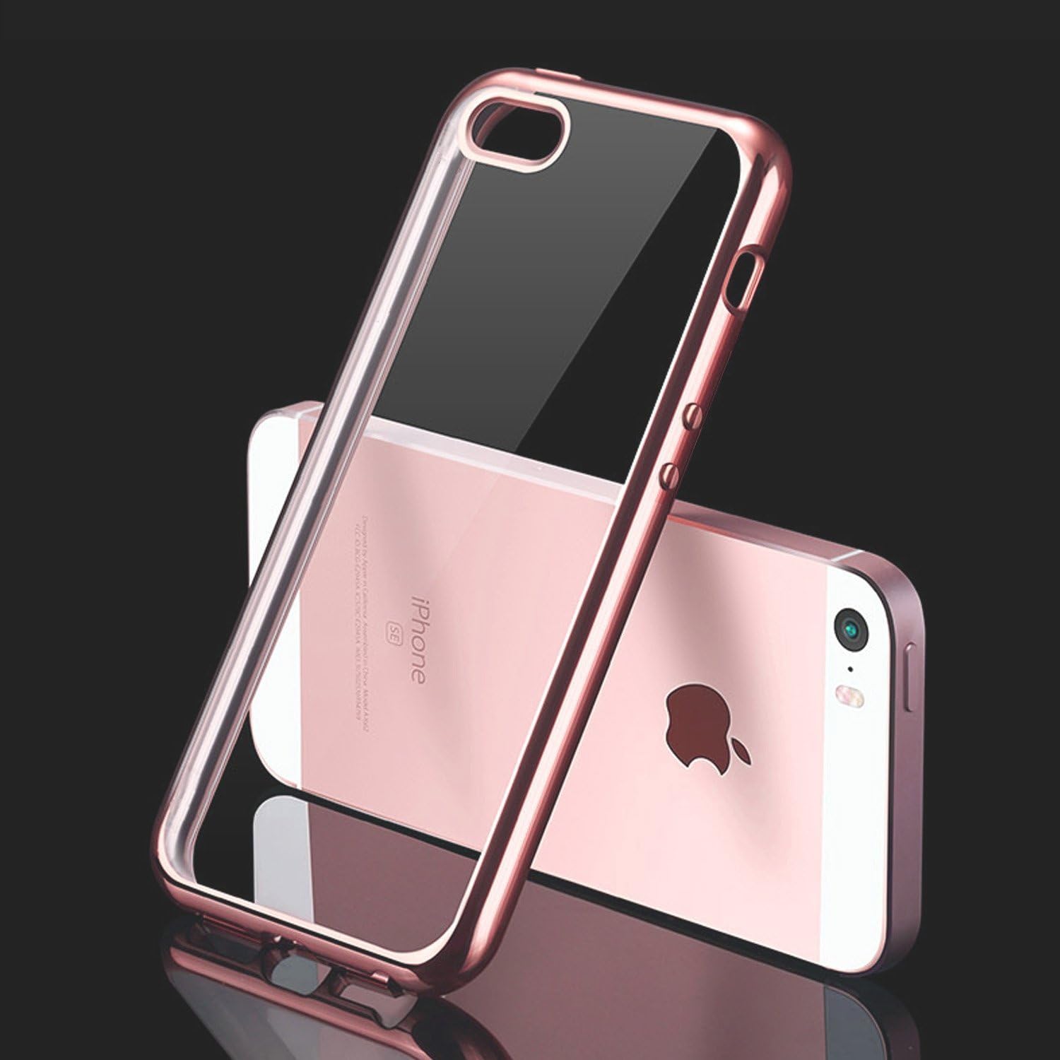 ORLEGOL SE Ultra Slim Thin Back Cover Hard Case for iPhone SE Soft Silicone Case for Scratch-resistant Shockproof Protective Cases Flexible Tpu Bumper Case Cover for iPhone 5/5S/SE – Rose Gold