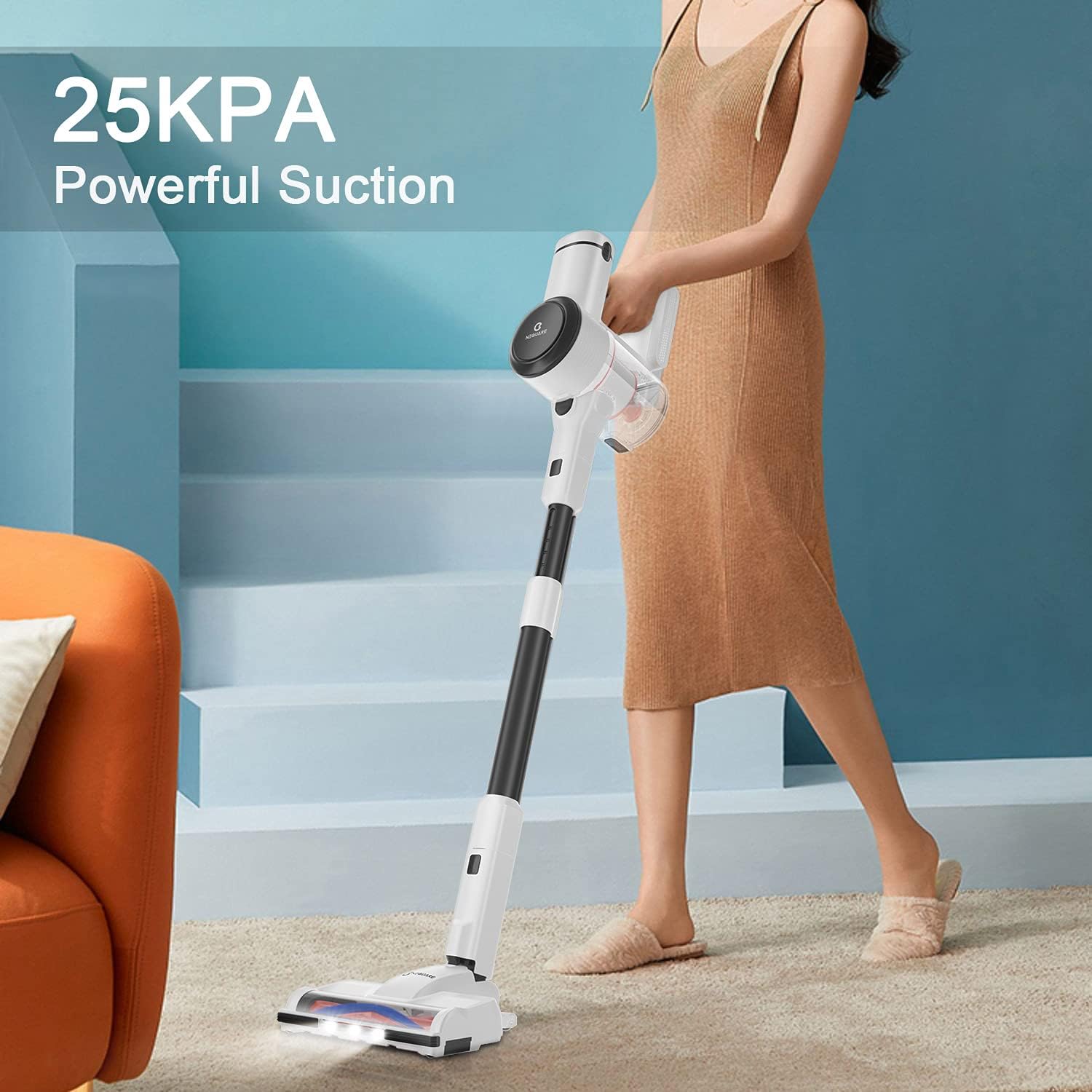 NEQUARE Cordless Vacuum Cleaner, Stick Vacuum Cleaner with 280W 25Kpa Powerful Suction 40min Runtime, 2200mAh Battery 4 in 1 Lightweight Handheld Vacuum for Car Pet Hair Carpet Hard Floor S25 -