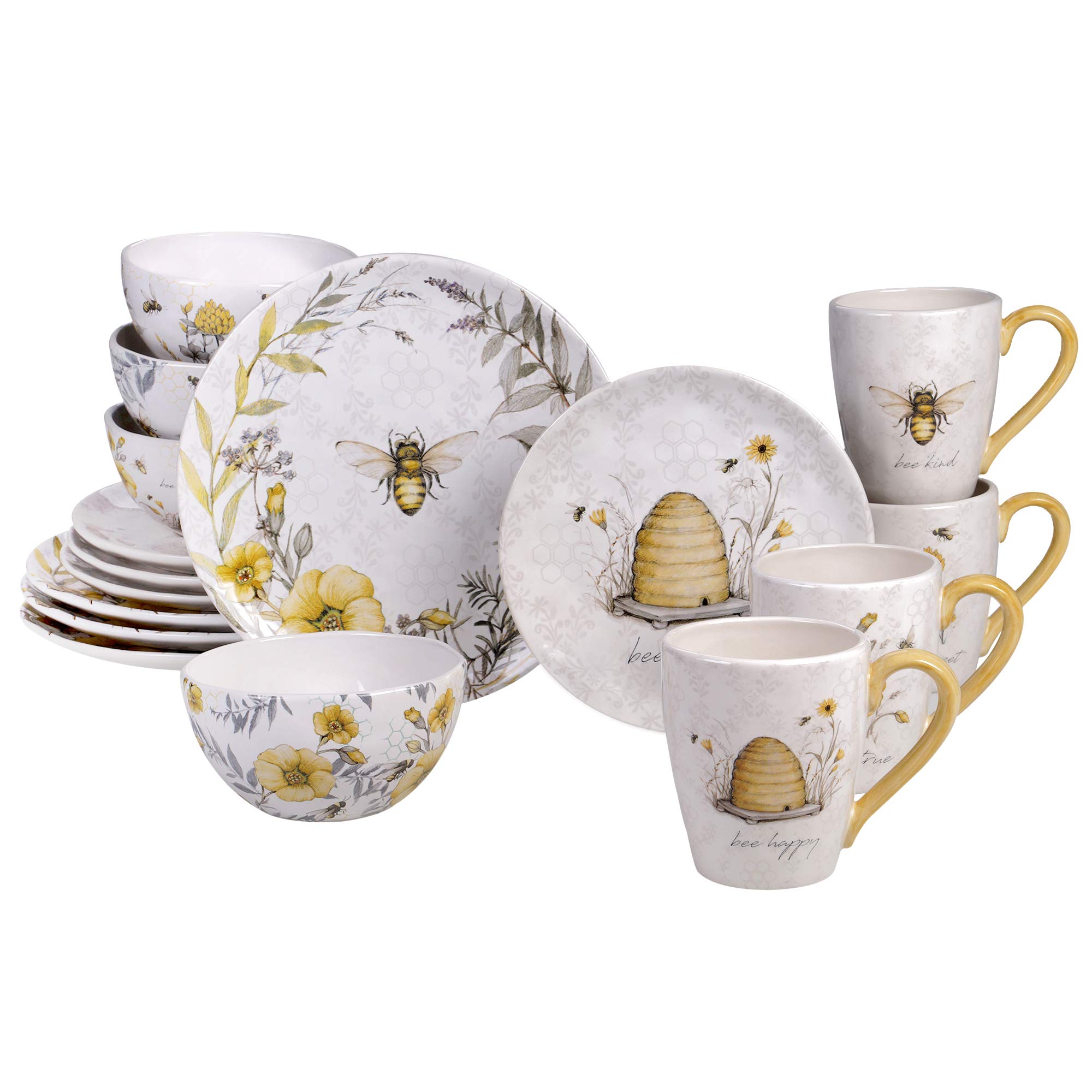 Certified InternationalBee Sweet 16 piece Dinnerware Set, Service for 4