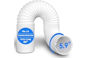 Toutgood Portable Air Conditioner Hose 5.9 Inch, Counterclockwise Portable AC Exhaust Hose Length to 80 Inch Universal Flexible Thread Air Conditioner Parts Compatible with Haier, LG, Delonghi