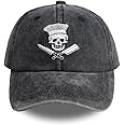 Unisex Skull-Chef Cooking Skull Vintage Jeans Adjustable Baseball Cap Cotton Denim Dad Hat