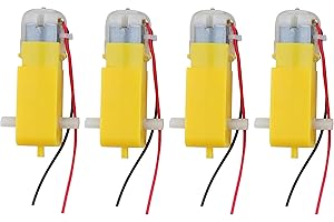 Stemedu 4PCS DC TT Motor Gearbox Motor - 3-6V Dual Shaft Geared Electric Motors for Ar-duino Smart Car Chassis - 200RPM Ratio 1:48 DIY Robot Toys (4)