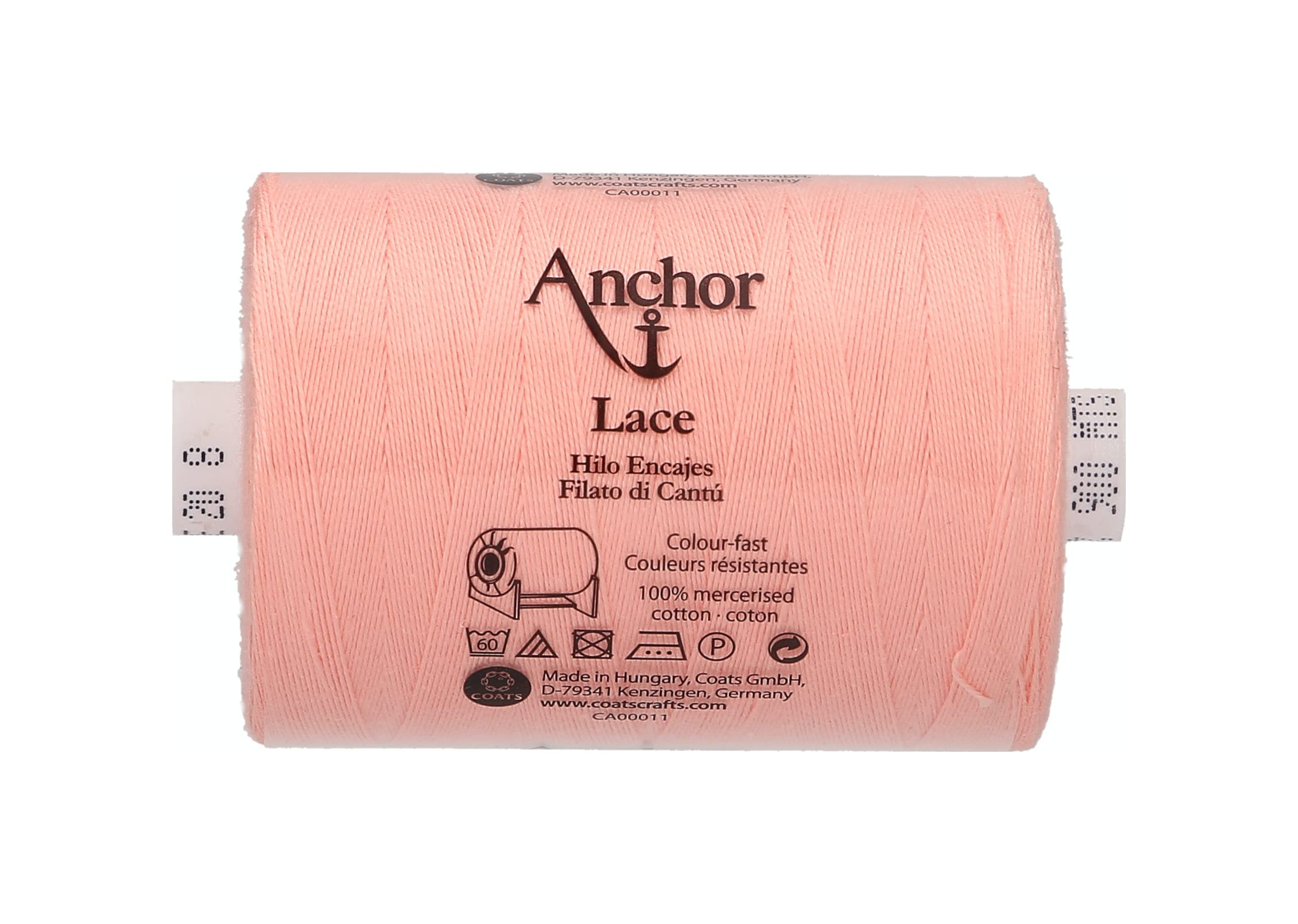 Anchor T198020-00008 Lace-Making Yarn, 100% Cotton, 8, Thickness 20, 900 m, 78 g