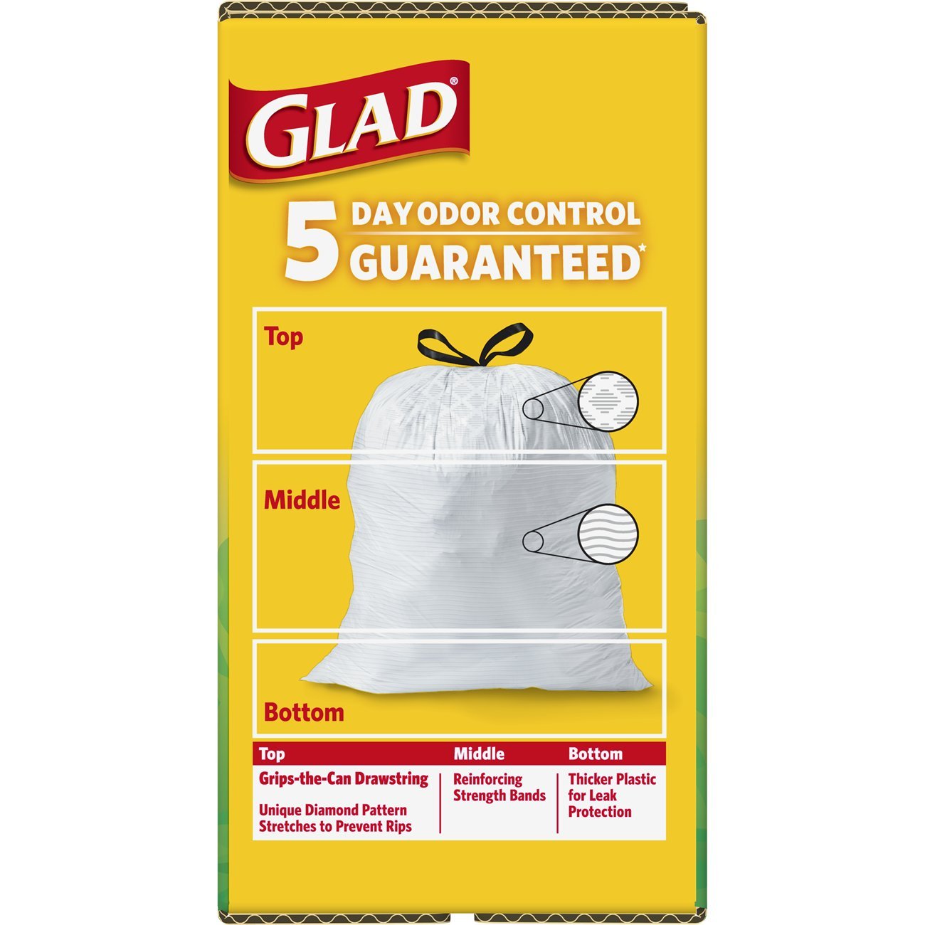 Glad OdorShield Tall Kitchen Drawstring Trash Bags - Gain Original Febreze Freshness - 13 Gallon - 100 Count - Image 3