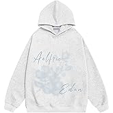 Aelfric Eden Blurring Flower Print Hoodie Womens Oversized Graphic Hoodies Y2K Floarl Solid Pullover Hooded Sweatshirt Unisex