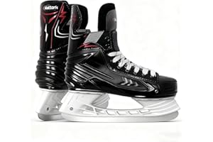 Nattork Ice Hockey Skates for Men, Women, Youth Stainless Steel Blades Lightweight & Durable for Superior Ankle Support and Agile Skating with Coolmax Fabric