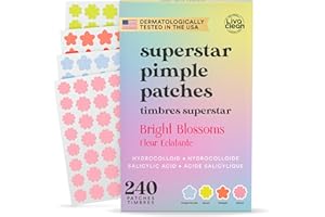 LivaClean 240 CT Cute Pimple Patches for Face w/Salicylic Acid & Tea Tree, Hydrocolloid Acne Patches Cute Flower Pimple Patch