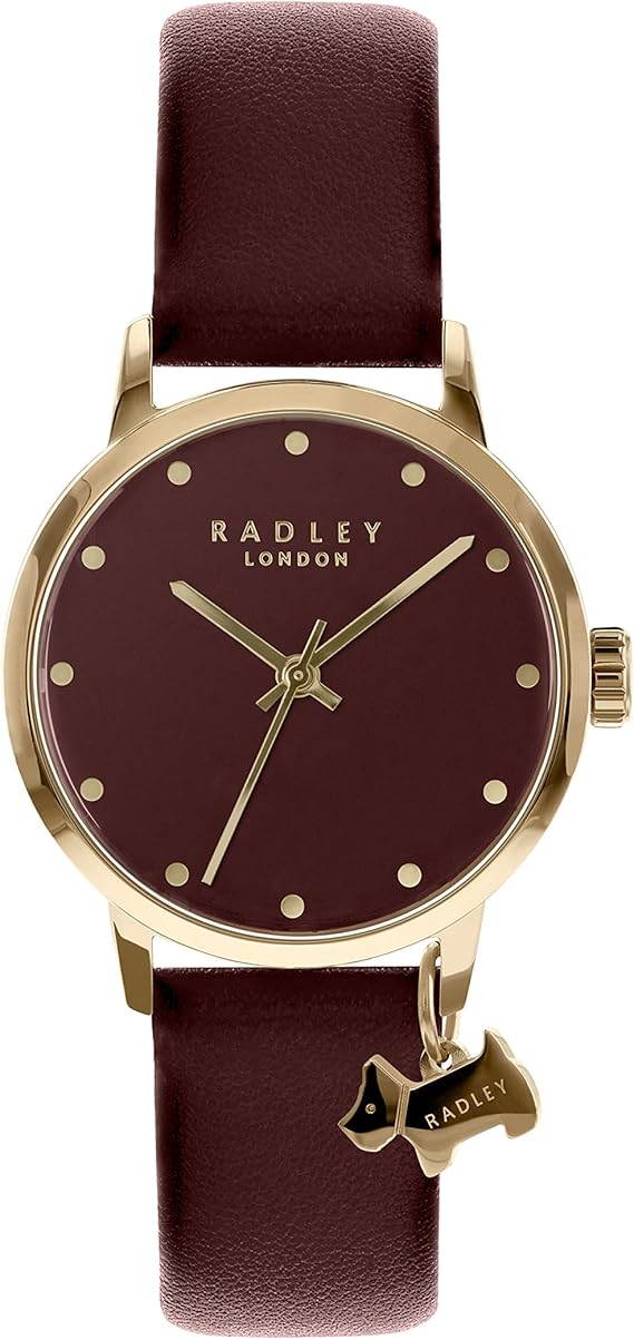Radley London Ladies Watch with Gloss Port Dial, Pale Gold Stainless Steel Case and Genuine Port