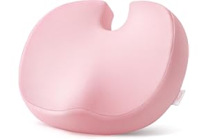 AMOOS Stylish Pink Seat Cushion, Ergonomic Wider Office Chair Cushion Enhances Posture with Lasting Support for Sciatica & Hip Pain Relief, Memory Foam Cushion for Office & Home Chair, Car Seat