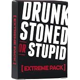 Drunk Stoned or Stupid: Extreme Expansion Pack | 50 NEW Prompt Cards, Who's Most Likely To, Party Game