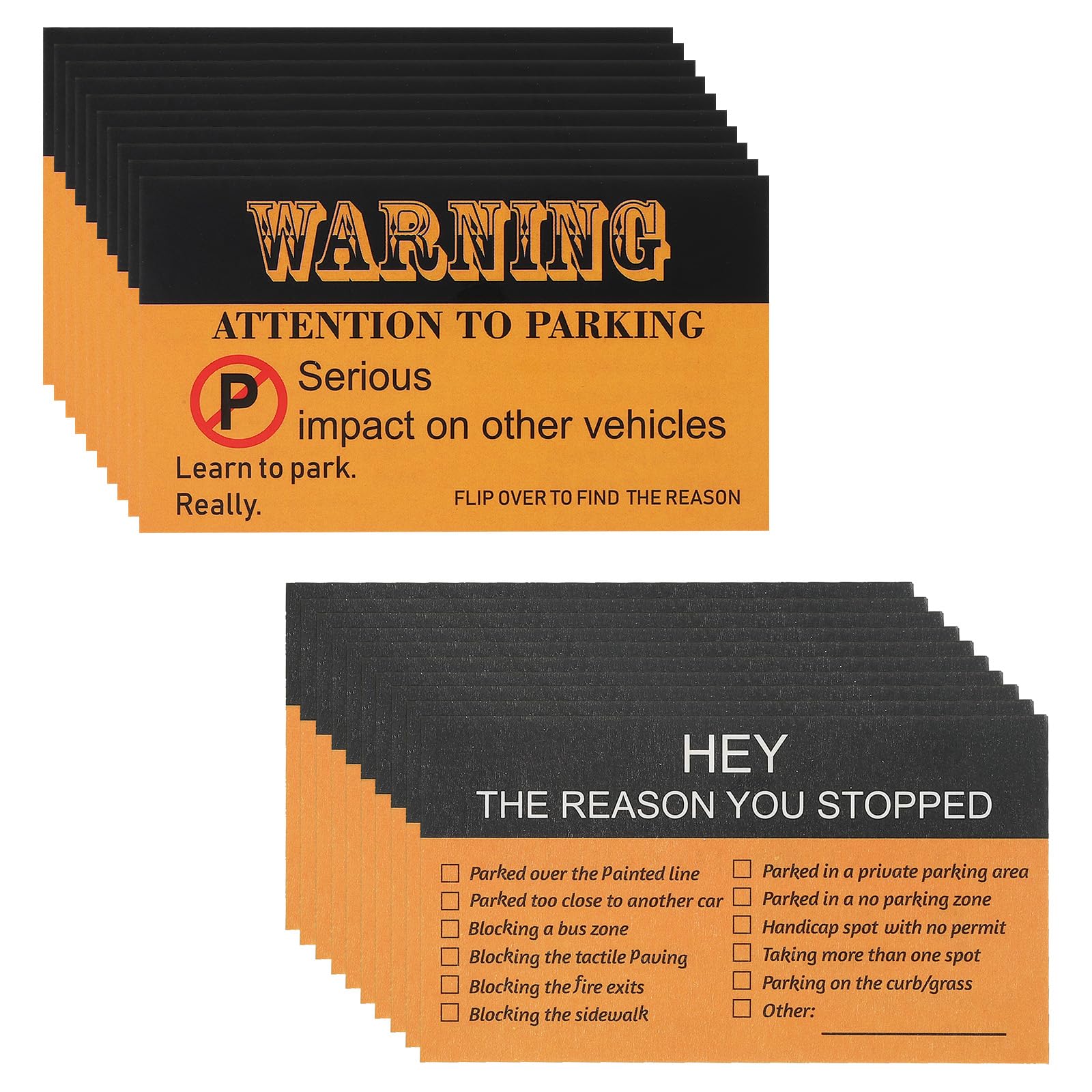 PATIKIL Bad Parking Cards Attention to Parking Cards, 200 Pack Funny Cards Car Accessories