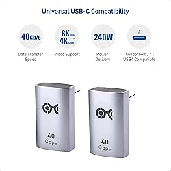 Cable Matters 2-Pack 40Gbps Right Angle USB C