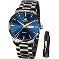 OLEVS Mens Gold Watches Waterproof Stainless Steel Lightweight Watch with Date Classic Luxury Dress Watch for Men Gold White Blue Green Dial