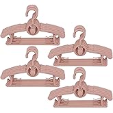 LIYUXIDONG Baby Hangers for Closet, 360° Swivel Hook Kids Hanger, Non-Slip Baby Clothes Hangers, 20pcs Nude Pink Adjustable Toddler Hanger for Girl Boy Infant Kid Hangers, Space Saving