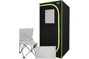 LTCCDSS Portable Infrared Sauna, Plus Full Size Infrared Sauna Tent, Home Sauna SPA with Heating Foot Pad and Portable Chair for Reduce Stress Fatigue Indoor Sauna（Green/Blue Random Delivery）