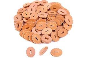 HOLSTEX Cowhide Leather Handle Washers - Oval Shape - (1.30 x 1.00 x .125) - (London Tan) - USA Made - (for Knife Making & Hobby) - (100 Pack)