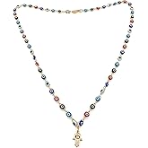 SIFRIMANIA Evil Eye Necklaces for Women Hamsa Hand Dainty Gold Plated Pendant 18 Inches