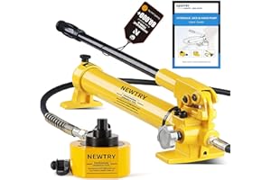 NEWTRY 30 ton Low Profile Hydraulic Jack Porta Power Kit + CP-700 Manual Hydraulic Hand Pump Multi Section Jack, 2.12” Stroke Industrial Mini Hydraulic Cylinder