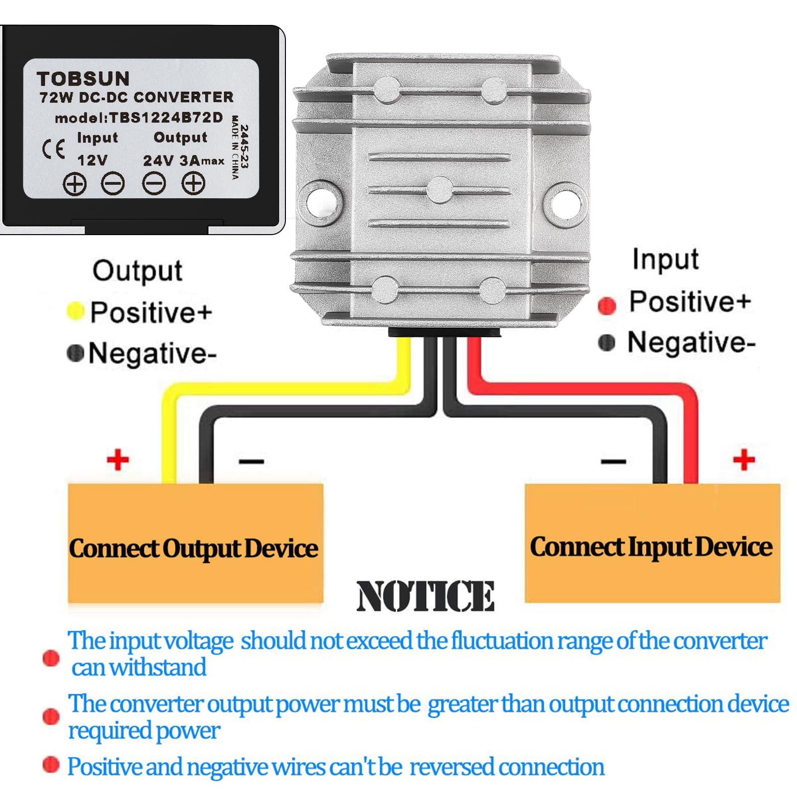 DC 12V Step Up to 24V 3A Boost Converter 72W DC Voltage Regulator Power Converter Waterproof Module Transformer for Golf Cart Club Car Recreational Vehicle
