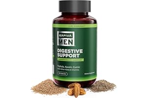 KAPIVA MEN Digestive Support Supplement with Triphala, Ajwain, Cumin, and Other Herbs and Vitamins, Supports Healthy Digestion and Gut Health, 60 Day Supply, 120 Capsules
